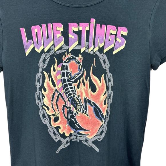 Daydreamer Love Stings Shrunken Tee XS Black Scorpion Graphic Retro Boho New - Picture 3 of 6